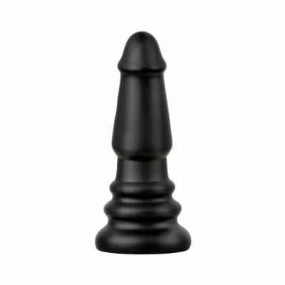 Anální kolík BUTTR Tactical II, protáhlý, s vroubkovanou základnou, černý, 26 cm