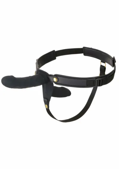 Vibrační strap-on Inferno Double s dálkovým ovládáním, silikon, 14 cm, černý - obrázek 4