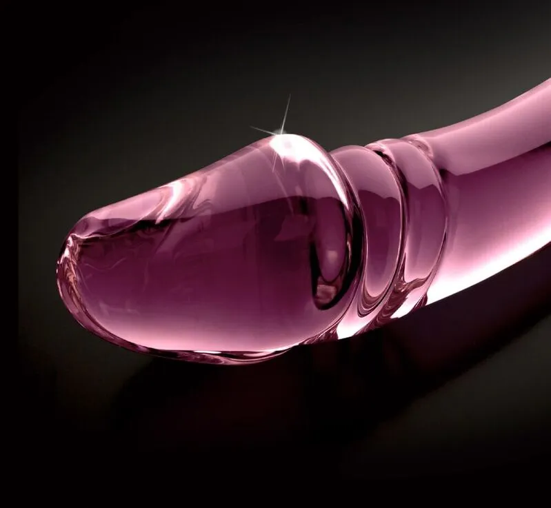 Oboustranné skleněné dildo Icicles No. 57, růžové - obrázek 6