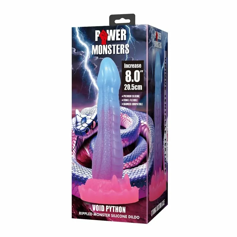 Fantasy dildo Power Monsters Void Python s přísavkou, 20,5 cm, modré, lila a růžové - obrázek 2