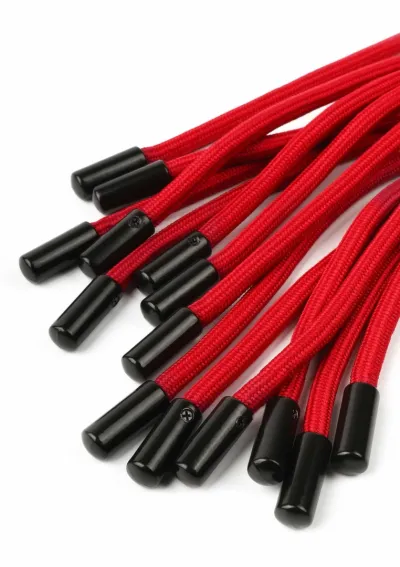Důtky s uzly Taboom Knot Flogger z umělé kůže, 45 cm, černé - obrázek 5