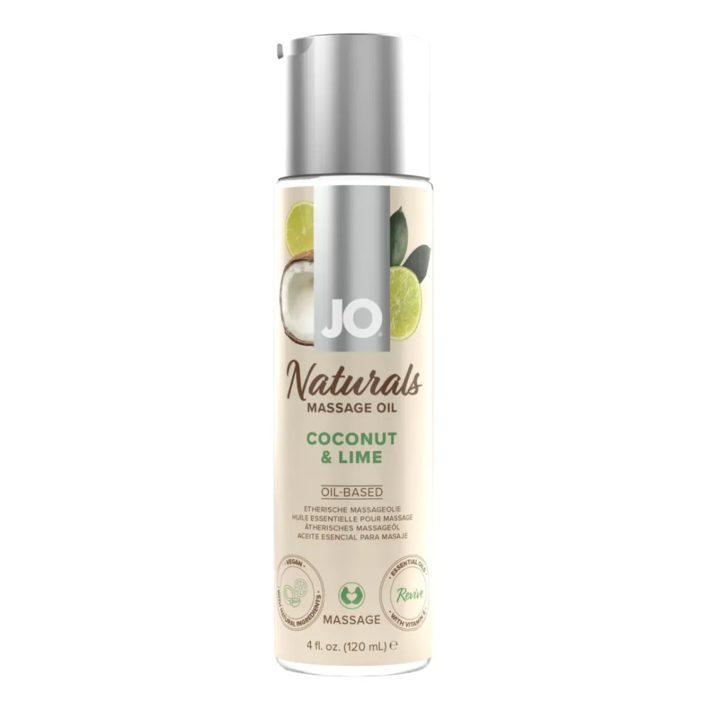 Veganský masážní olej JO Naturals Coconut & Lime, 120 ml