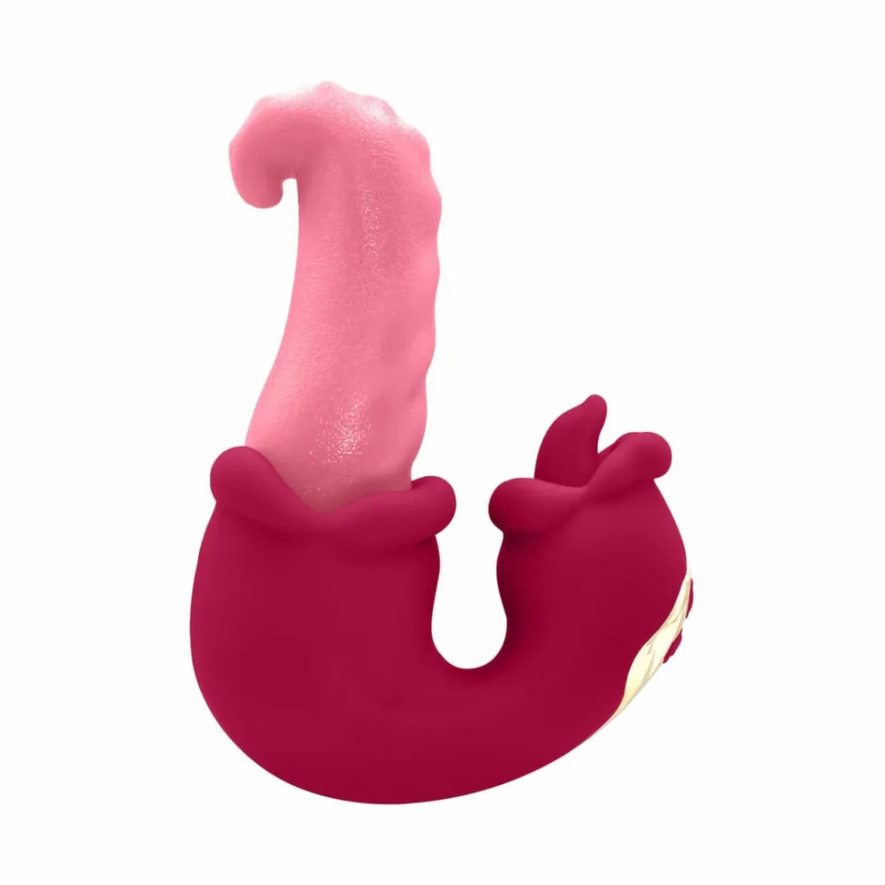 Rabbit vibrátor Teazers Double Tongue, silikonový, růžový - obrázek 2