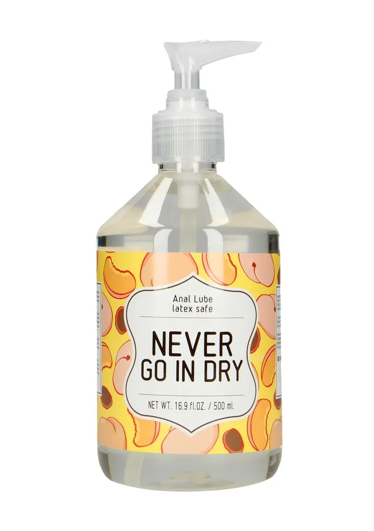 Anální lubrikační gel na vodní bázi Never Go In Dry, 500 ml
