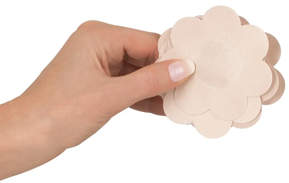 Textilní krytky na bradavky Cottelli Collection, tvar květu, 6 párů, 7 cm - obrázek 6