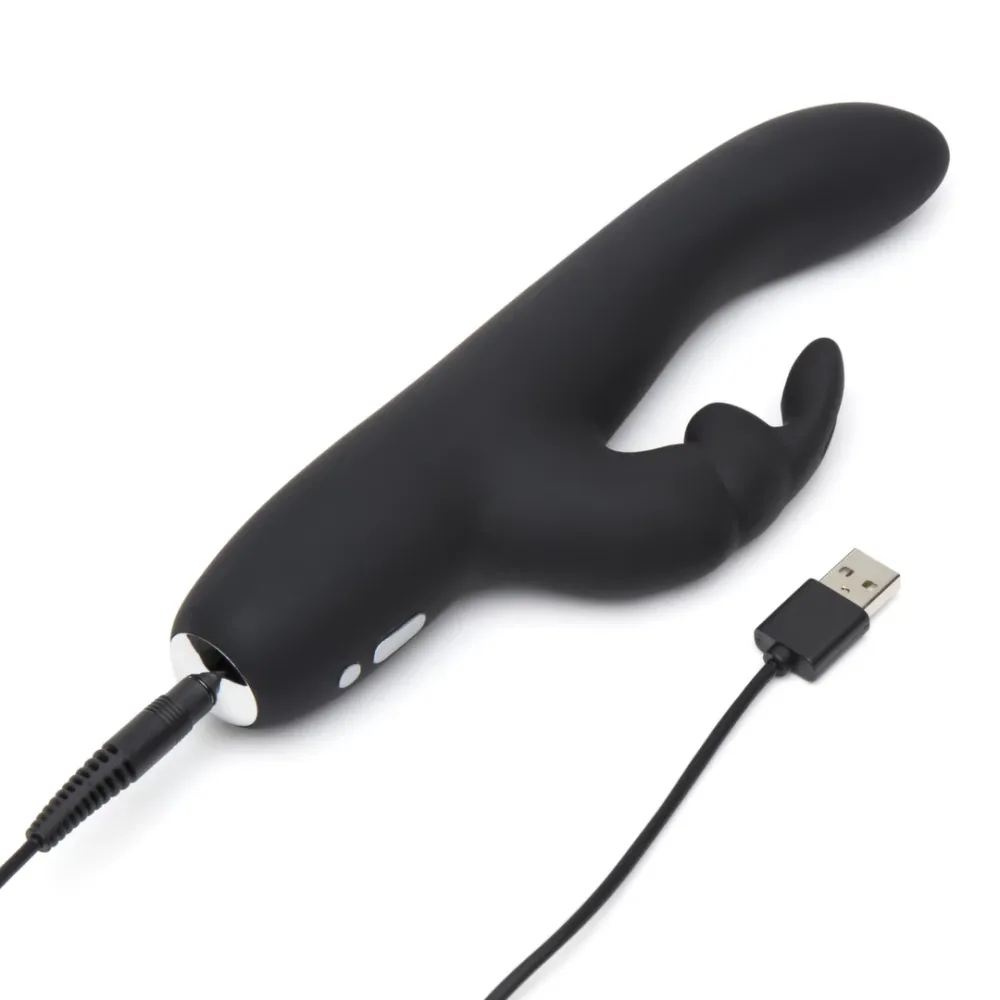 Rabbit vibrátor Fifty Shades of Grey Greedy Girl Slimline, nabíjecí, černý - obrázek 4