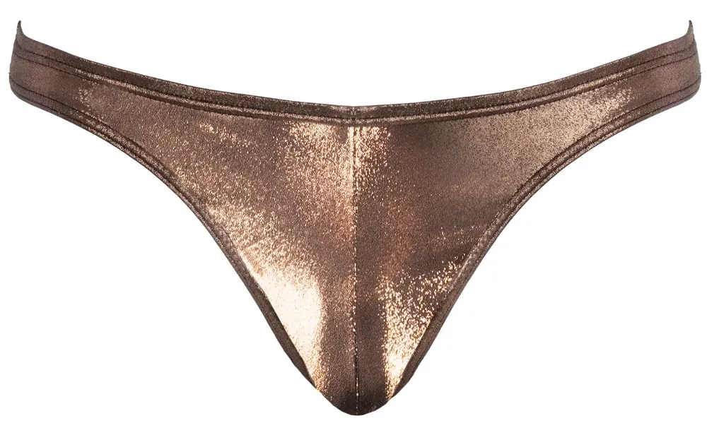 Pánská tanga Svenjoyment, bronzová třpytivá, 2XL - obrázek 4