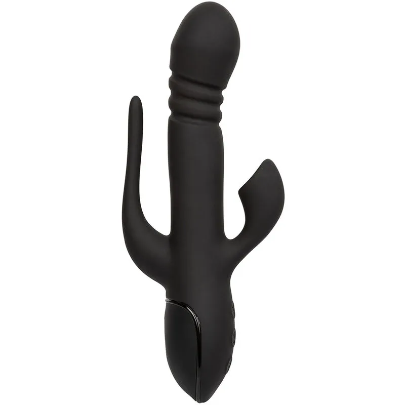 Rabbit vibrátor CalExotics Triple Euphoria s přirážením a sáním, černý - obrázek 3