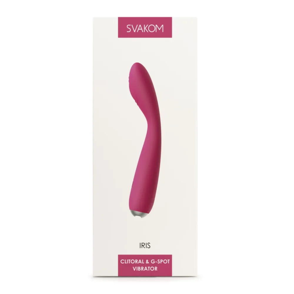 Vibrátor na bod G Svakom Iris, 5 režimů, vodotěsný, švestkově červený, 180 mm - obrázek 2