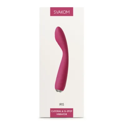 Vibrátor na bod G Svakom Iris, 5 režimů, vodotěsný, švestkově červený, 180 mm - obrázek 2