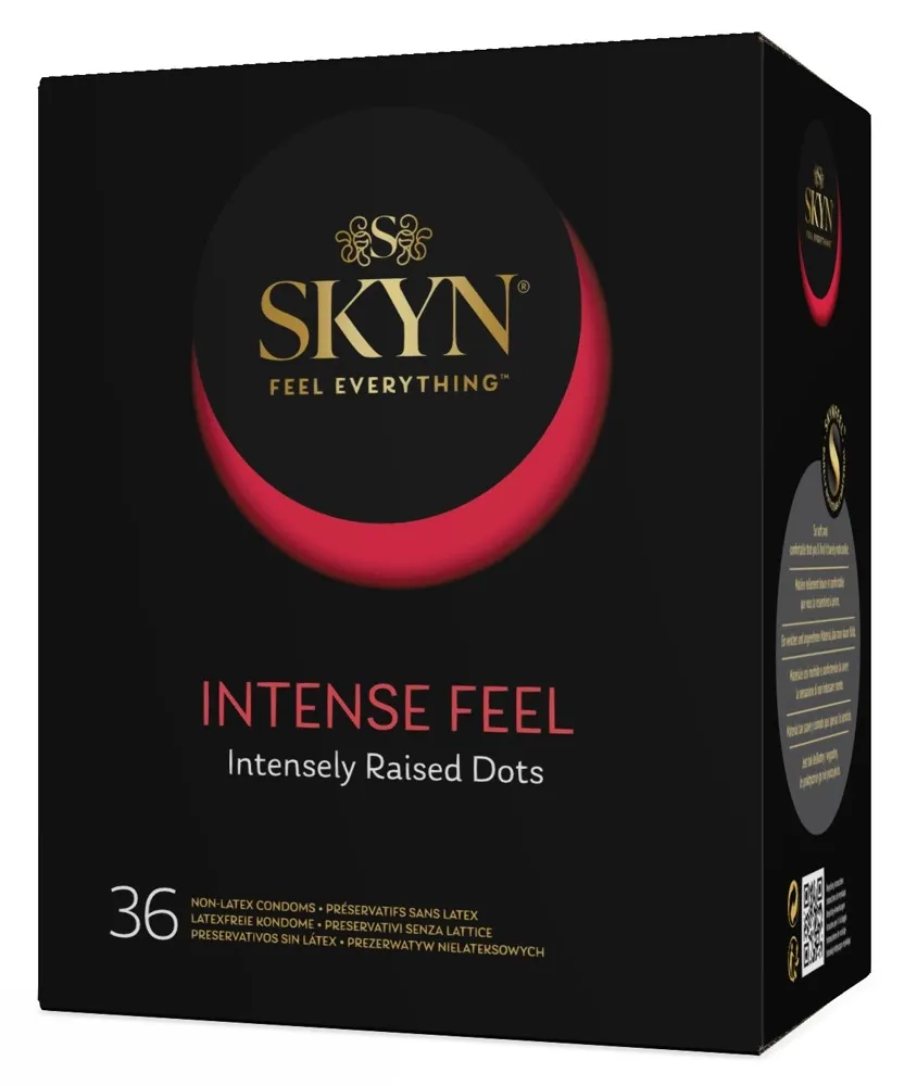 Kondomy bez latexu Manix SKYN Intense Feel s vroubky a výstupky, 36 ks
