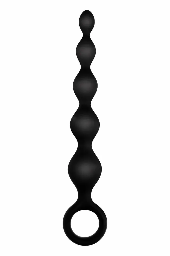 Vroubkované anální kuličky NMC, silikon, černé, 13,9 cm - obrázek 2