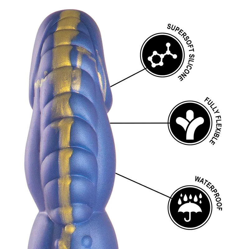 Silikonové dildo EPIC Poseidon Sea Embrace, 22 cm, modré - obrázek 9