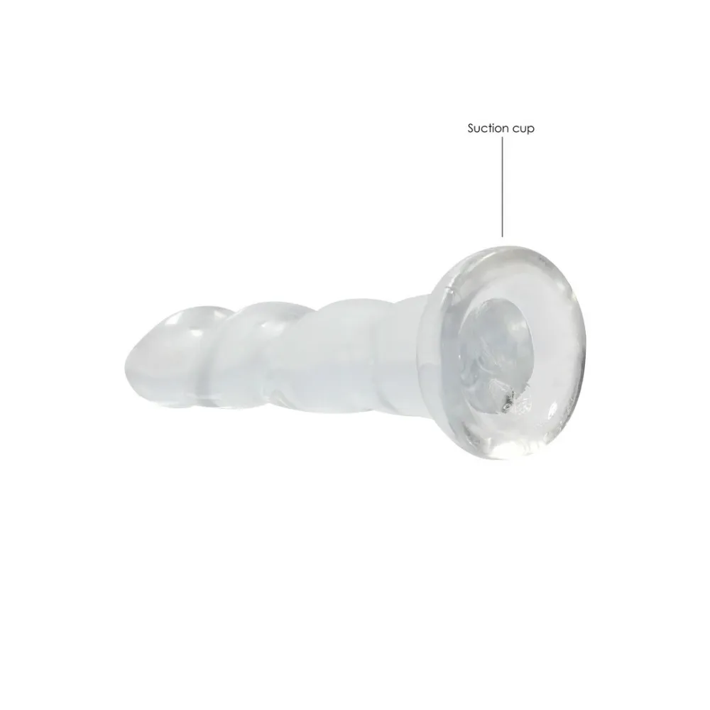 Dildo s přísavkou RealRock Crystal Clear, nerealistické, průhledné, 17 cm - obrázek 3