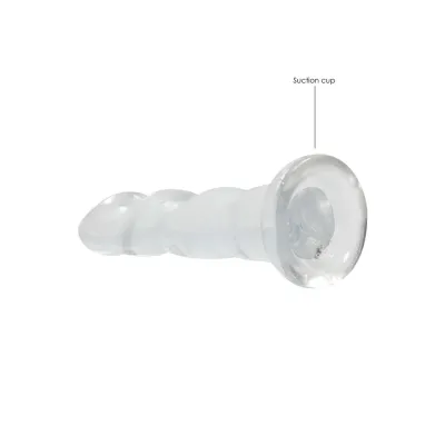 Dildo s přísavkou RealRock Crystal Clear, nerealistické, průhledné, 17 cm - obrázek 3
