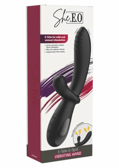 Rabbit vibrátor She.E.O eStim s elektrostimulací, silikon, černý - obrázek 2