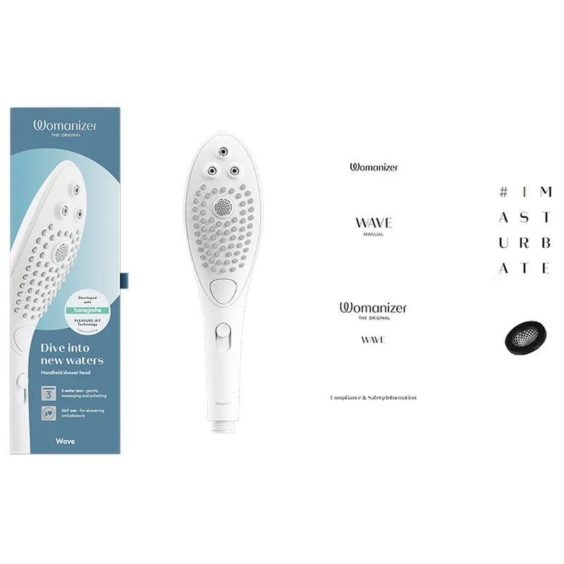 Sprchová hlavice se stimulací klitorisu Womanizer Wave, bílá - obrázek 12