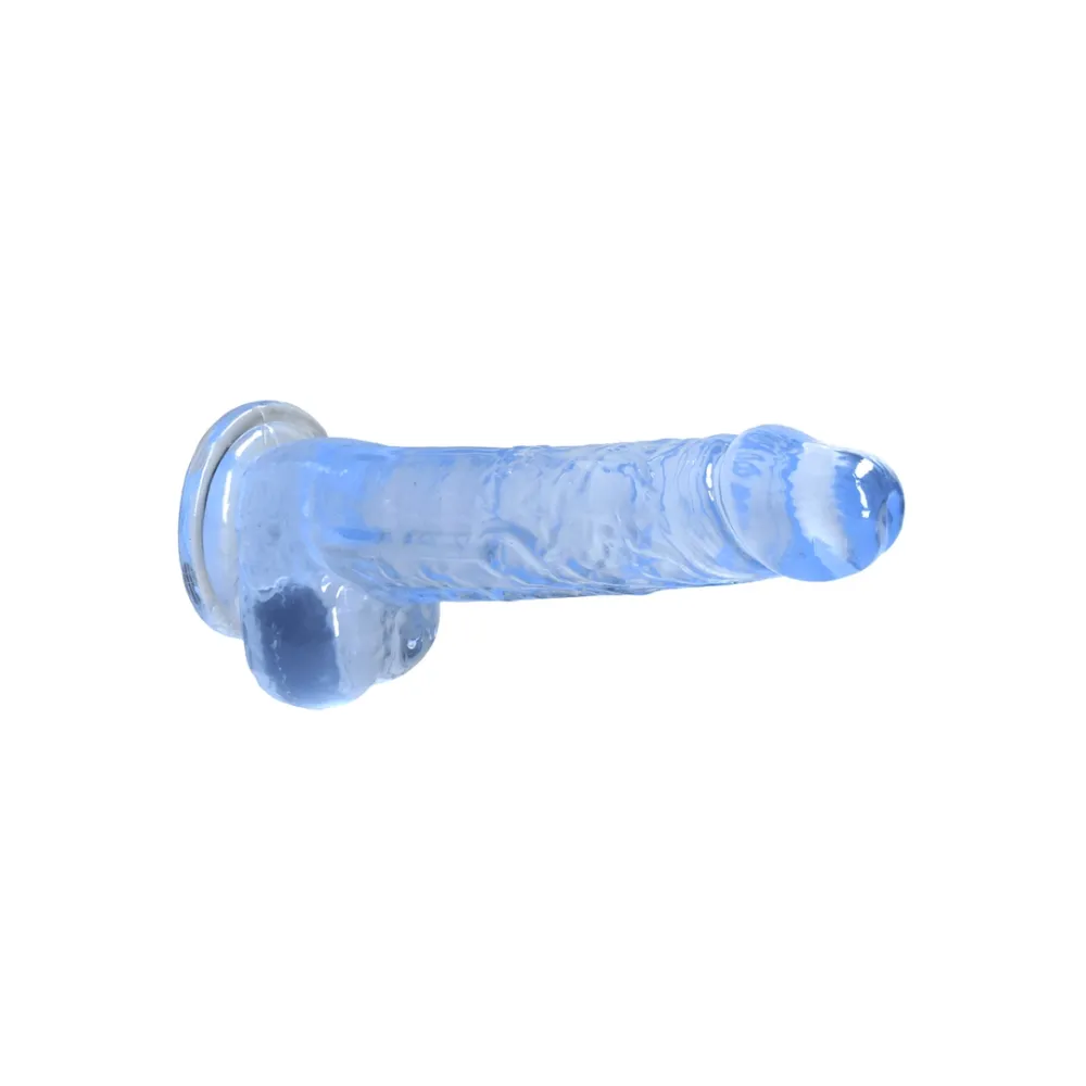 Realistické dildo s přísavkou RealRock Crystal Clear, průhledné, 21 cm - obrázek 4