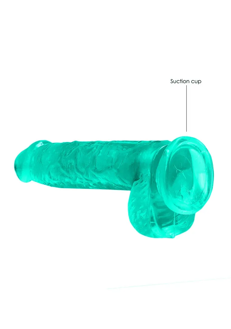 Realistické dildo RealRock Crystal Clear Model 6 s přísavkou, průhledné, 17 cm - obrázek 10