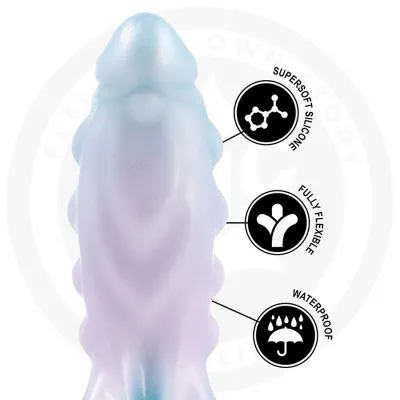 Silikonové dildo EPIC Lunara Cosmic Light, 20 cm, modrozlaté - obrázek 7