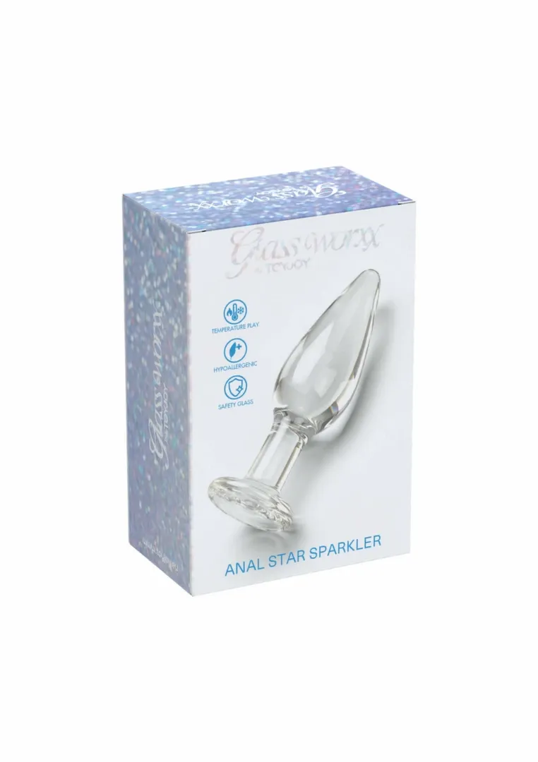 ToyJoy Glass Worxx Star Sparkler skleněný anální kolík čirý - obrázek 9