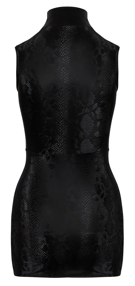 Mini šaty Cottelli PARTY Snake Zip Dress s hadím vzorem, bez rukávů, M - obrázek 6