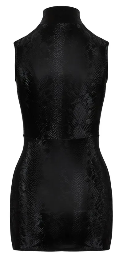 Mini šaty Cottelli PARTY Snake Zip Dress s hadím vzorem, bez rukávů, M - obrázek 6