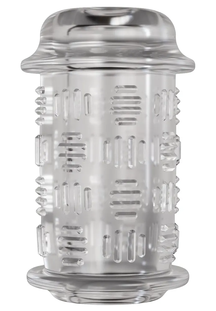 Vložka do masturbátoru The Handy Stamina Sleeve Flow, otevřená, 9,6 cm, průhledná