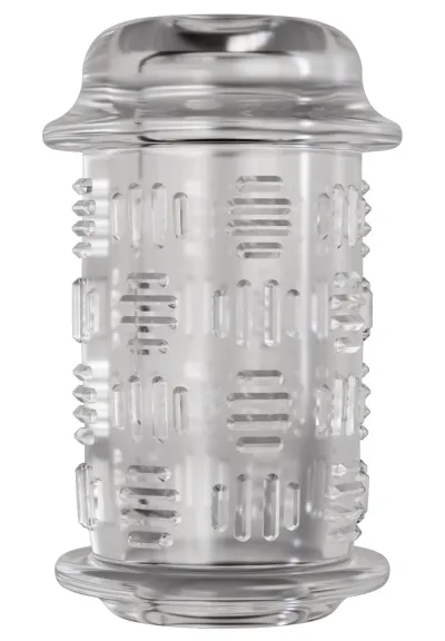 Vložka do masturbátoru The Handy Stamina Sleeve Flow, otevřená, 9,6 cm, průhledná
