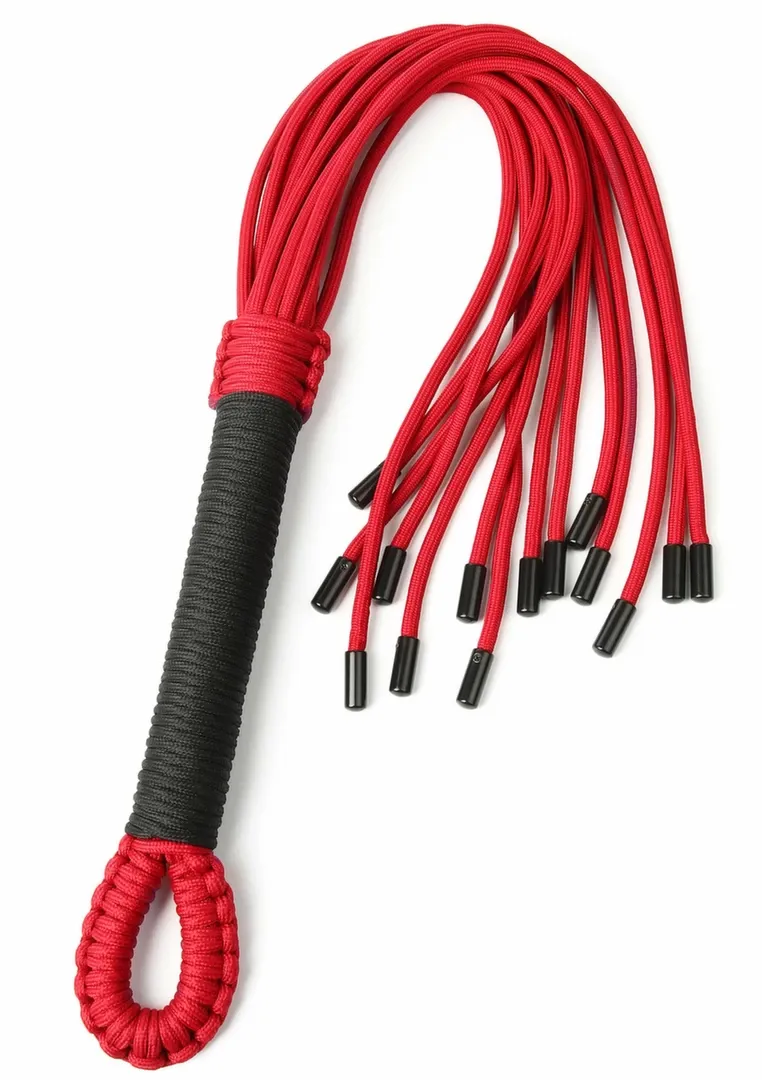 Důtky s uzly Taboom Knot Flogger z umělé kůže, 45 cm, černé