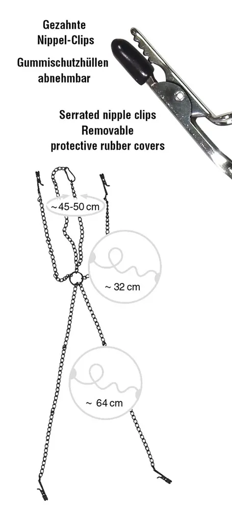 Řetízkový postroj se svorkami You2Toys, nastavitelný, kov, 60 cm - obrázek 3