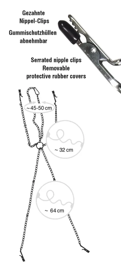 Řetízkový postroj se svorkami You2Toys, nastavitelný, kov, 60 cm - obrázek 3