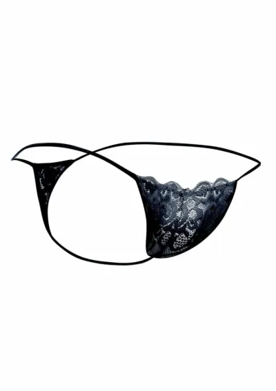 Pánská krajková tanga MOB Eroticwear Lace Thong, černá, M - obrázek 2