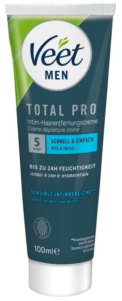 Sada pro depilaci intimních partií Veet Men TOTAL PRO s aloe vera, 2 ks - obrázek 3