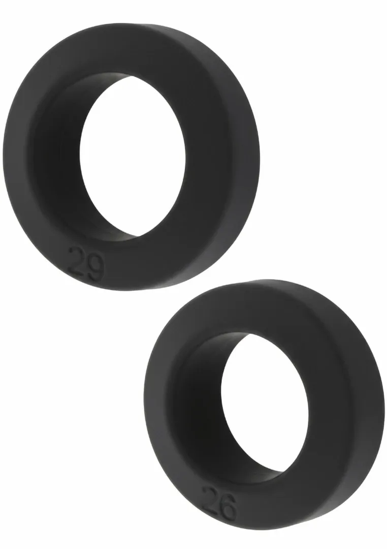 Erekční kroužky Hidden Desire Double Stackers, velikost L, silikon, černé, 2 ks - obrázek 9