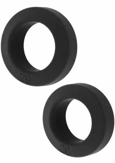 Erekční kroužky Hidden Desire Double Stackers, velikost L, silikon, černé, 2 ks - obrázek 9