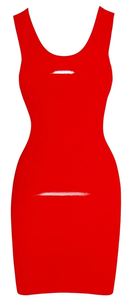 Latexové šaty LateX Classic bez rukávů, 0,4 mm, červené, XS - obrázek 5