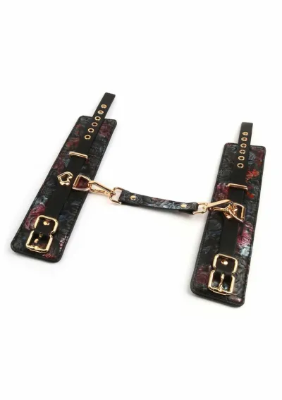 Pouta na zápěstí GEISHA Floral Jacquard, veganská kůže, saténová podšívka - obrázek 3