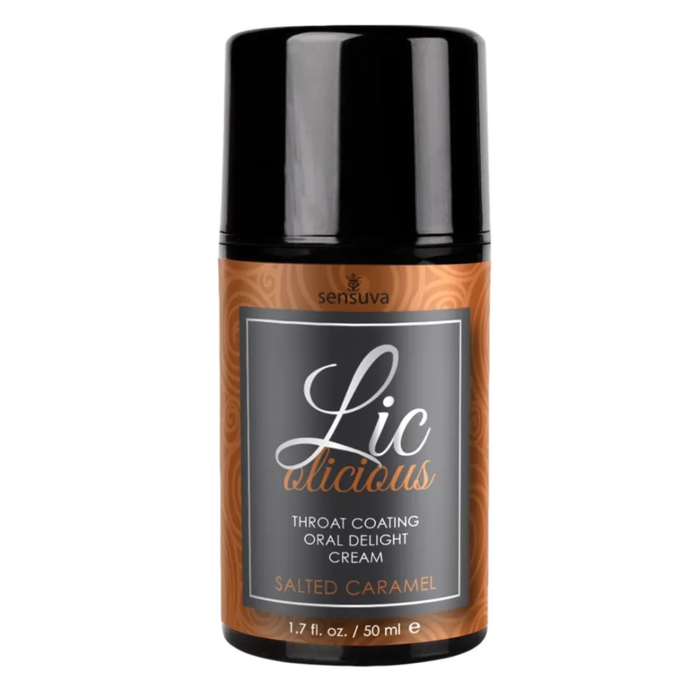 Sensuva Lic-o-licious, jedlý krém na orální sex s příchutí slaného karamelu, 50 ml