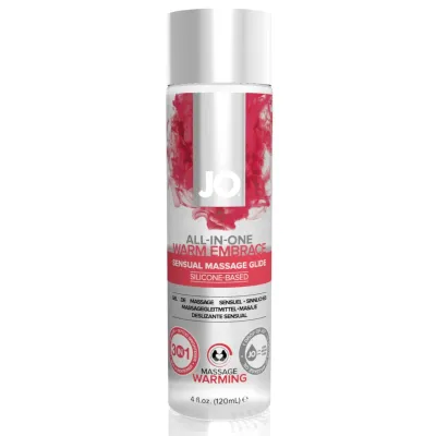 Hřejivý masážní gel System JO All-In-One Massage Glide Warming, silikonový, 120 ml