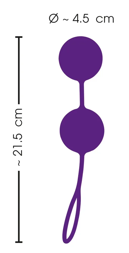 Venušiny kuličky Sweet Smile XXL Duo Balls se zátěží, silikon, fialové, 21,5 cm - obrázek 4