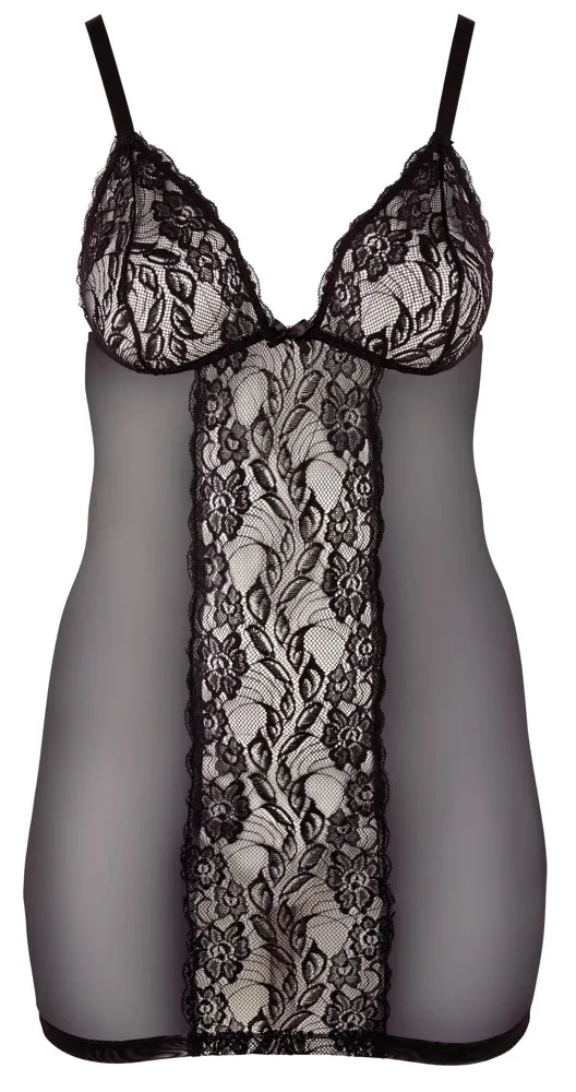 Krajková košilka Cottelli Collection Curvy s nastavitelnými ramínky, černá, 4XL - obrázek 6