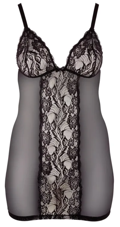 Krajková košilka Cottelli Collection Curvy s nastavitelnými ramínky, černá, 4XL - obrázek 6