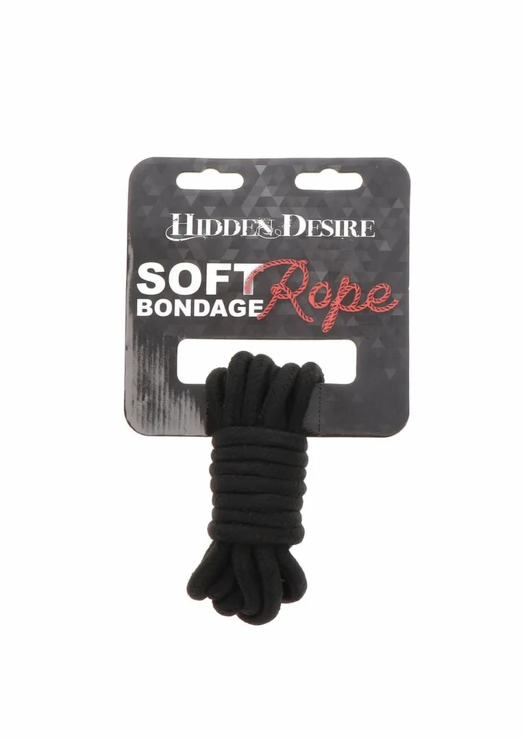 Měkké bondage lano Hidden Desire z polypropylenu, 3 m, černé - obrázek 2