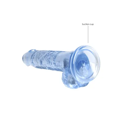 Realistické dildo RealRock Crystal Clear Model 7 s přísavkou, průhledné, 19 cm - obrázek 5