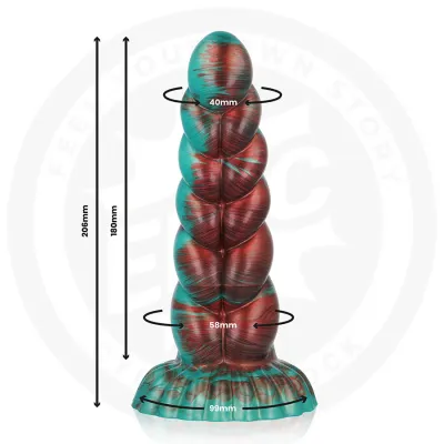 Silikonové dildo EPIC Zirion Aridfire, 20,6 cm, červenooranžové - obrázek 3
