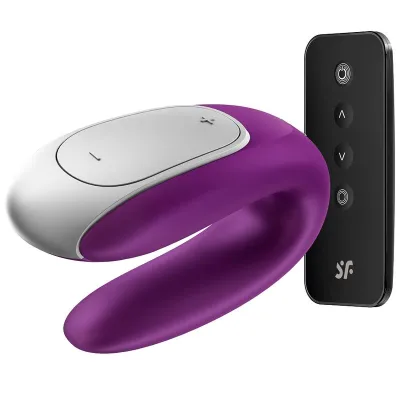 Vibrátor pro páry Satisfyer Double Fun s ovladačem a aplikací, fialový - obrázek 2