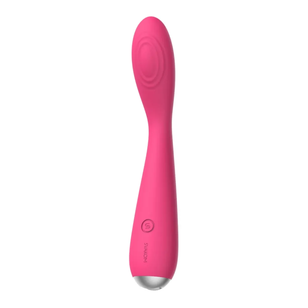 Vibrátor na bod G Svakom Iris, 5 režimů, vodotěsný, švestkově červený, 180 mm