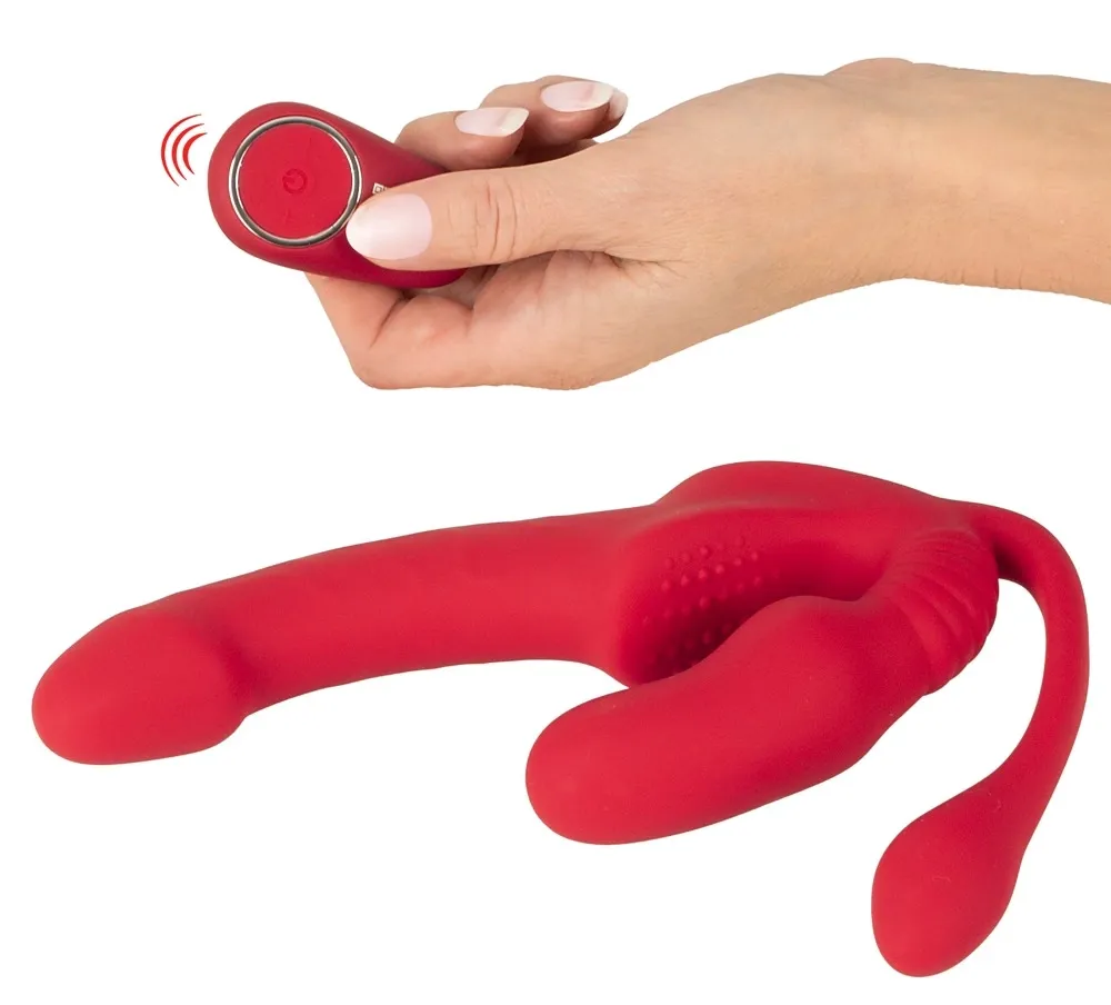 Vibrační strap-on bez postroje You2Toys Strapless Triple RC s dálkovým ovládáním - obrázek 7