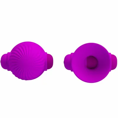 Vibrační stimulátory bradavek Pretty Love 12M, silikon, nabíjecí, lila - obrázek 3